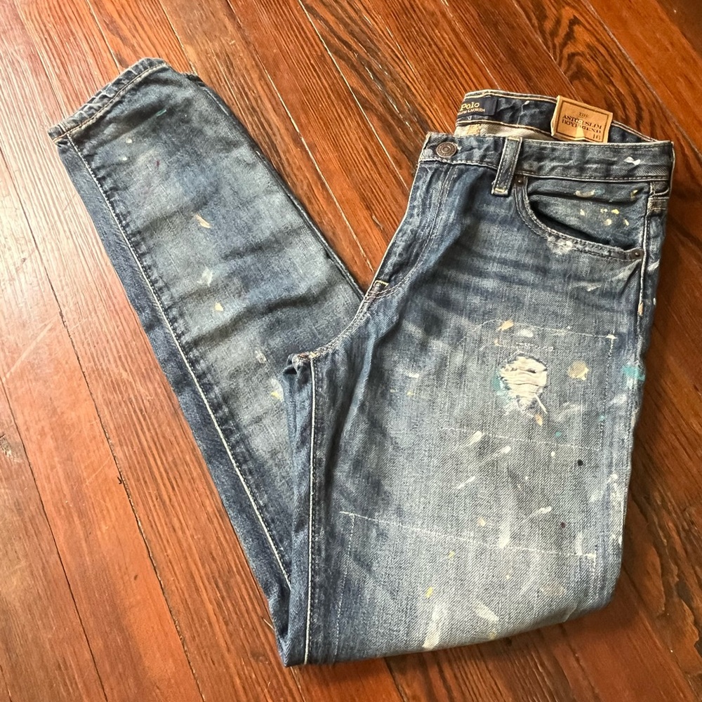 Polo by Ralph Lauren Distressed Gray Boyfriend Jeans - Picture 8 of 11